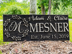 Last Name Sign | Custom Wood Sign | Established Sign | Personalized Wedding Gift | Wedding Sign | 3D Sign Family Name Sign Anniversary Gift