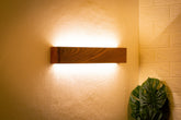 Walnut Minimalist Wooden Linear Wall Lamp, Wooden Wall Sconce, Walnut Wood Wall LED Light, Dimmable Industrial Sconce, 20x3x2 inches