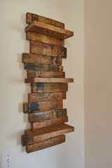 Whiskey Barrel Wall Shelf - Reclaimed Wood Decor