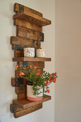 Whiskey Barrel Wall Shelf - Reclaimed Wood Decor