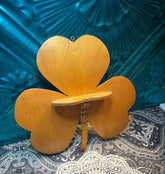 Vintage Lightweight Wood Clover Shaped Shelf - Shows Age and Wear