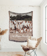 Custom Photo Woven Cotton Throw Blanket