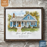 Watercolor Home Portrait, House Painting, Housewarming Gift, Home Sweet Home Sign, Realtor Gift