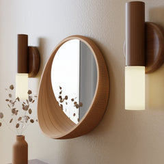 Modern Round Mirror with Organic Minimalist Frame