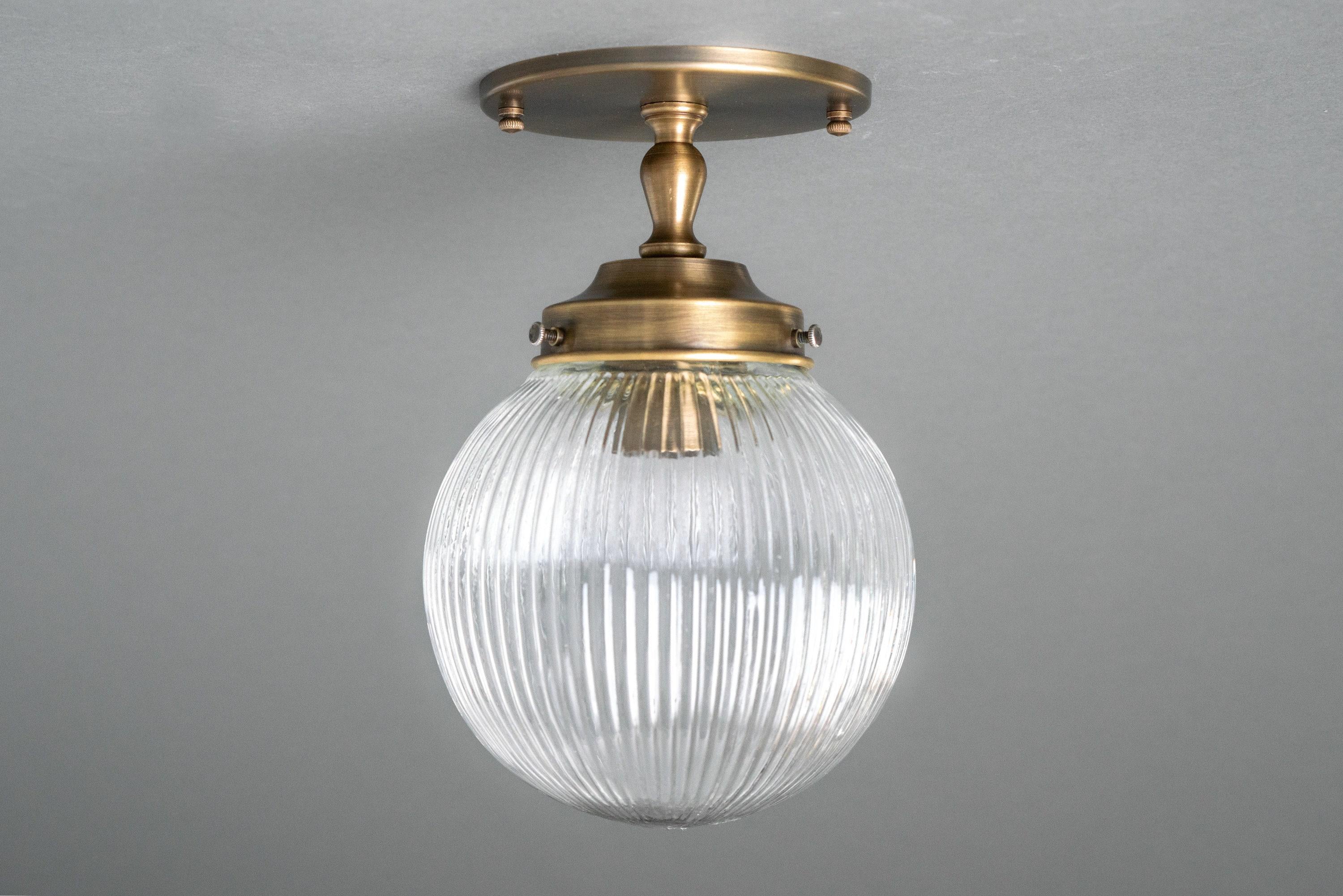 Prismatic Globe Semi-Flush Ceiling Light - Model No. 9396