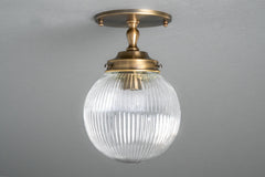 Prismatic Globe Semi-Flush Ceiling Light - Model No. 9396