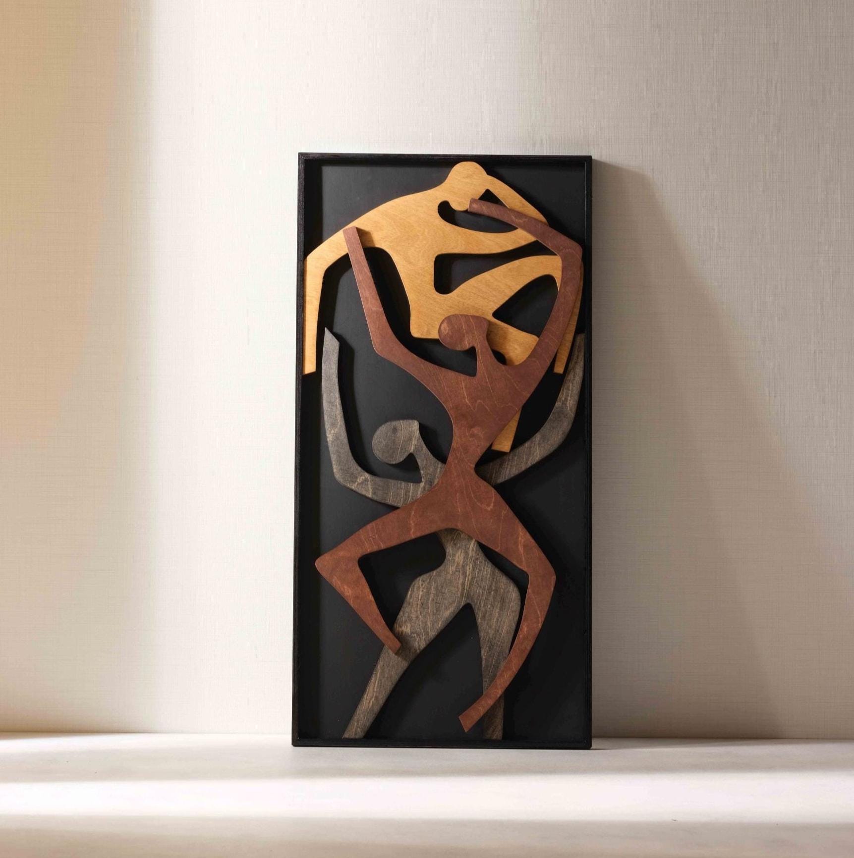 Human Wood Wall Art, Vertical Wall Decor