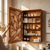 Wooden Bathroom Wall Cabinet, Wall Mounted Medicine Cabinet, Rustic Bathroom Storage Cabinet, Wall Cabinet With Door, Carved Wood Wall Cabinet