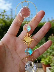 Memorial Urn Suncatcher, Forget Me Not Pressed Flower, Pet Memorial Windchime, Hanging Decor Human Ashes Keepsake, Rainbow Maker