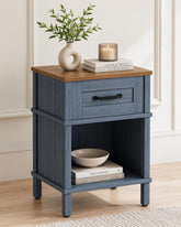 Nightstand with Drawer, Wood Bedside Table, Storage Cabinet