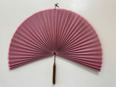 Dusty Rose Bamboo Wall Fan, Large Decorative Fan