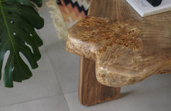 Natural Wood Side Table & Plant Stand
