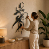 DUENDE Oversized Sculptural Metal Wall Art, Abstract Figurative Mid Century Modern Decor