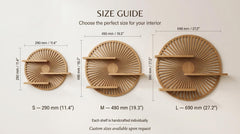 Smoked Walnut Round Wall Shelf | Sculptural Floating Shelf | Wooden Wall Decor