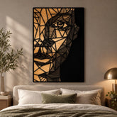 Abstract Woman Face Laser Cut File, Female Portrait Wall Art, Geometric Wooden Wall Panel, Minimalist Home Decor, CNC Digital Download LS130