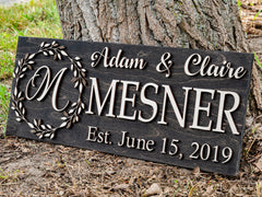 Last Name Sign | Custom Wood Sign | Established Sign | Personalized Wedding Gift | Wedding Sign | 3D Sign Family Name Sign Anniversary Gift