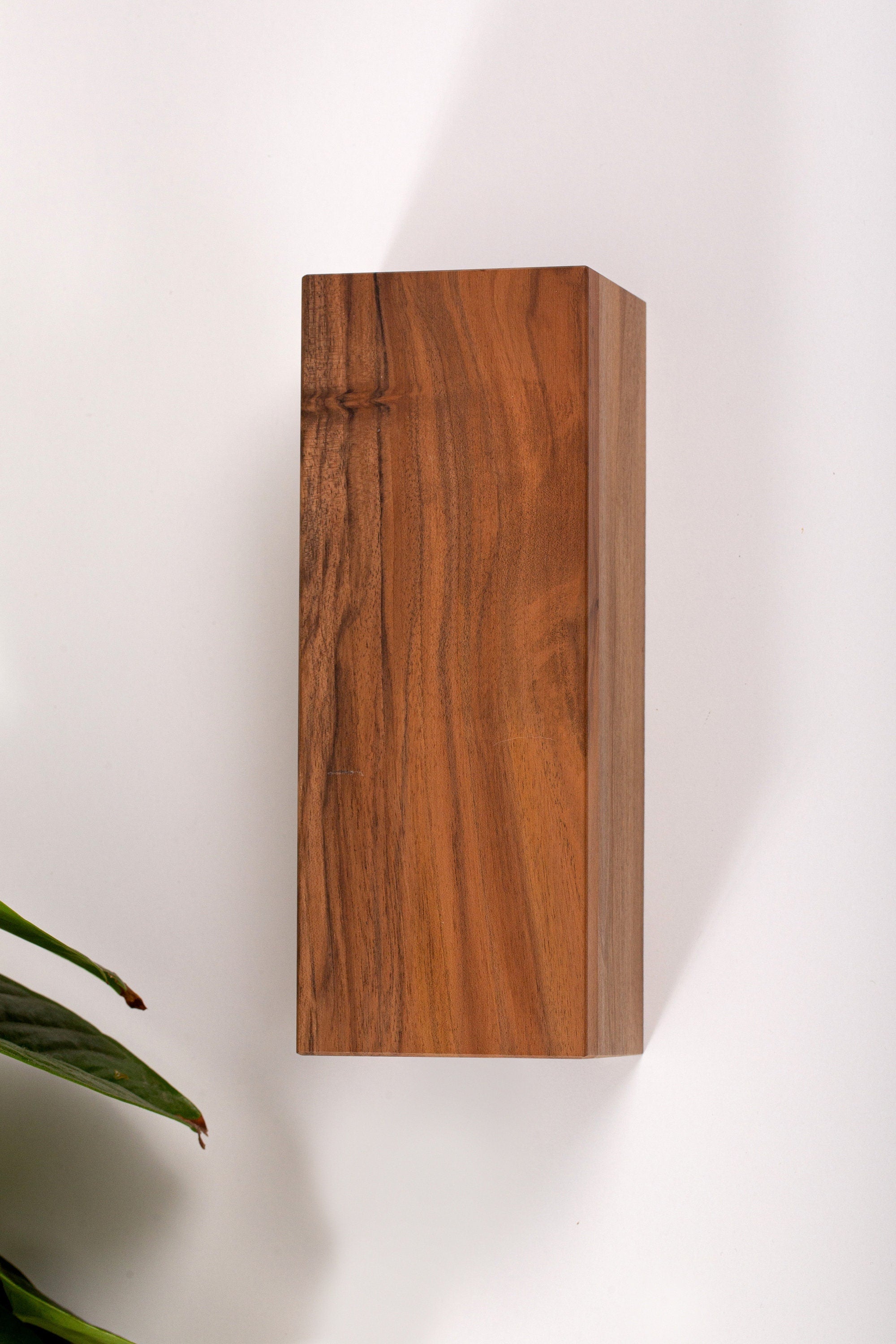 Walnut Wooden Sconce Lamp, Wood Wall Sconces, Industrial Decor Lighting, Solid Rustic Wood Lights, LED Bulb Included (11 x 4 x 3 inches)