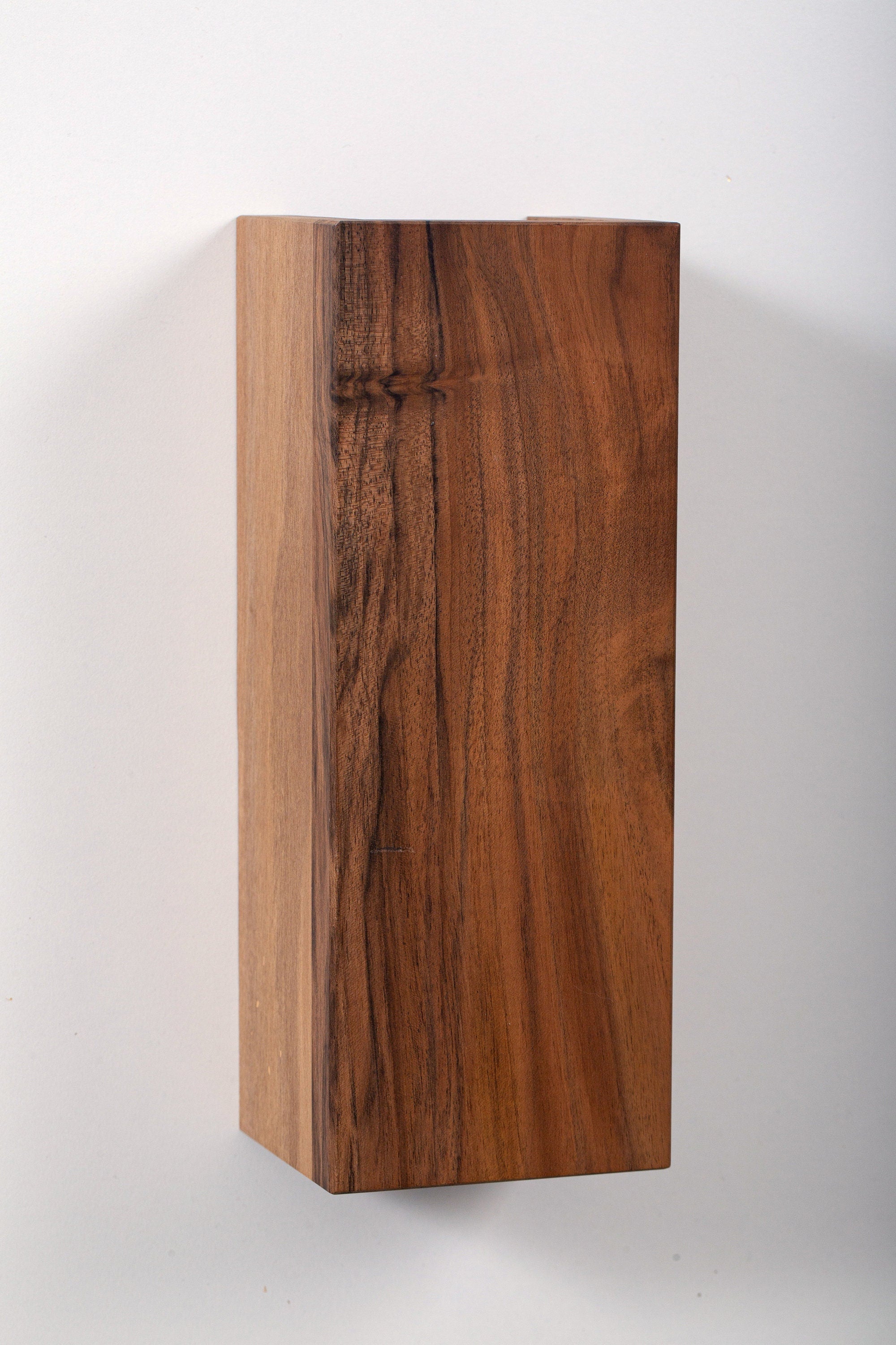 Walnut Wooden Sconce Lamp, Wood Wall Sconces, Industrial Decor Lighting, Solid Rustic Wood Lights, LED Bulb Included (11 x 4 x 3 inches)