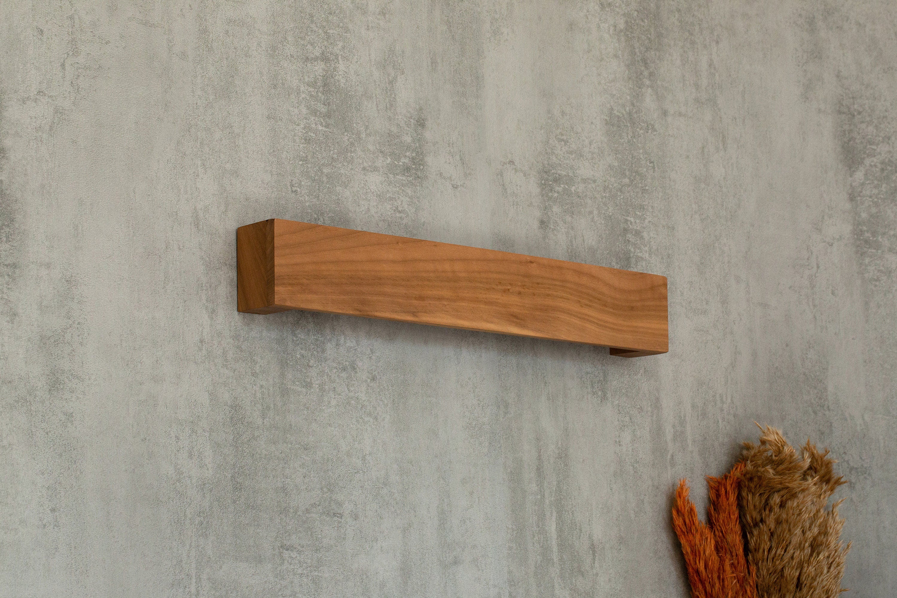 Walnut Minimalist Wooden Linear Wall Lamp, Wooden Wall Sconce, Walnut Wood Wall LED Light, Dimmable Industrial Sconce, 20x3x2 inches