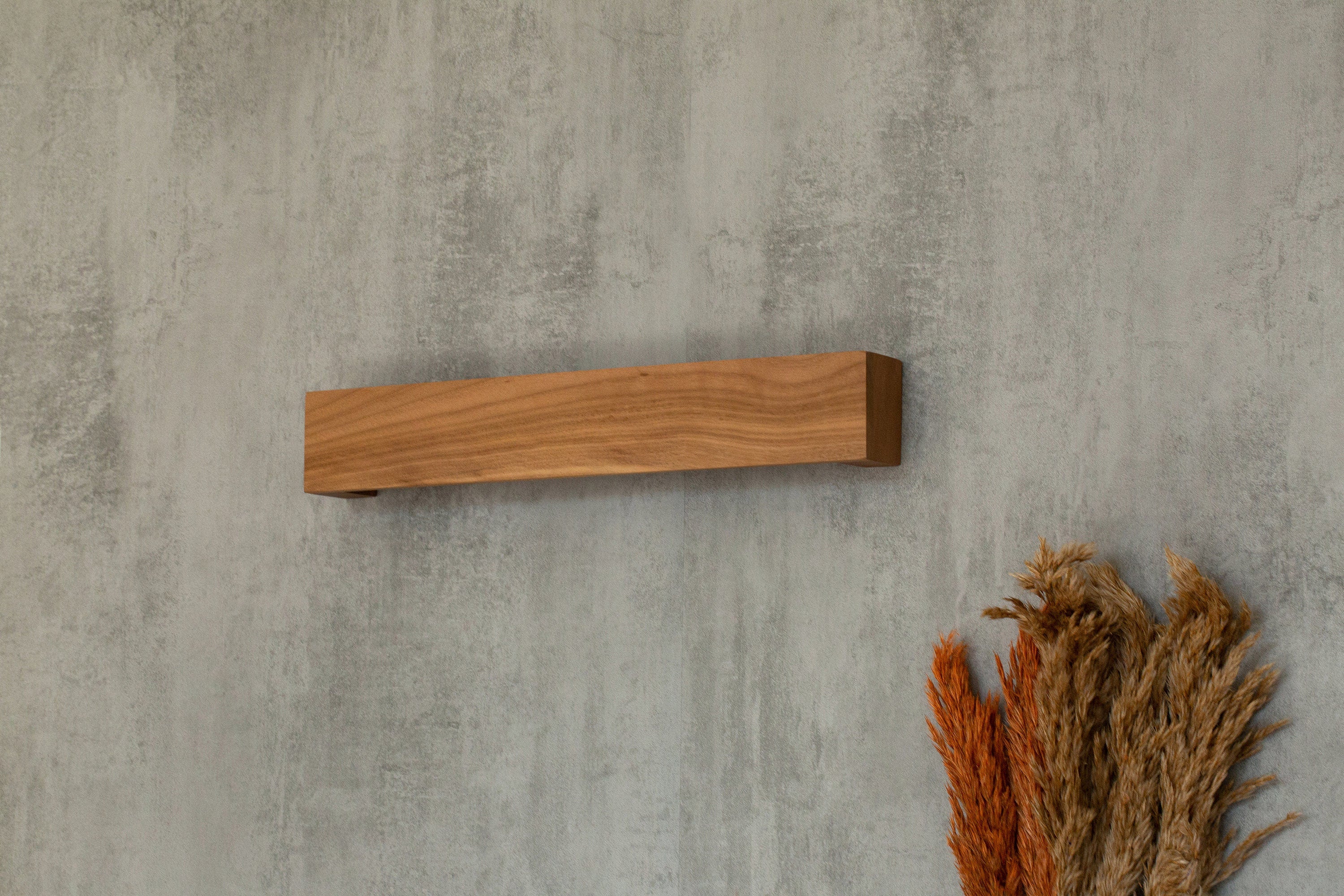 Walnut Minimalist Wooden Linear Wall Lamp, Wooden Wall Sconce, Walnut Wood Wall LED Light, Dimmable Industrial Sconce, 20x3x2 inches