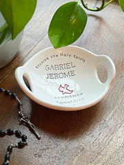 Personalized Confirmation Bowl, Holy Spirit Dove, Religious Gift