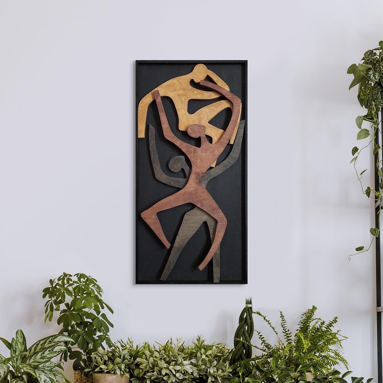Human Wood Wall Art, Vertical Wall Decor