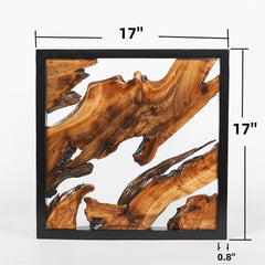 Handmade Live Edge Cedar Wall Art with Black Frame: Rustic Modern Wood Wall Decor, Farmhouse Cabin Wall Hanging