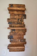 Whiskey Barrel Wall Shelf - Reclaimed Wood Decor