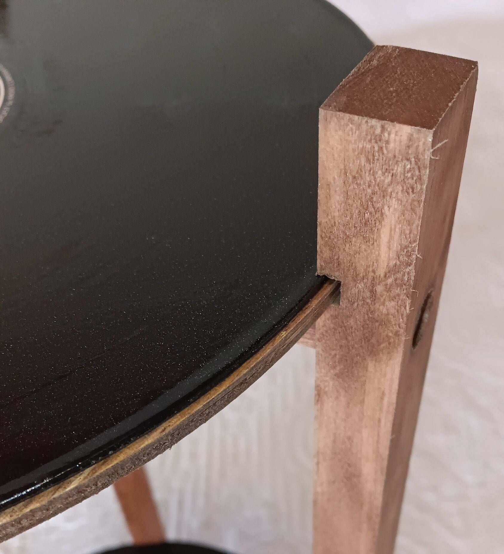 Record Side Table with Two Shelves
