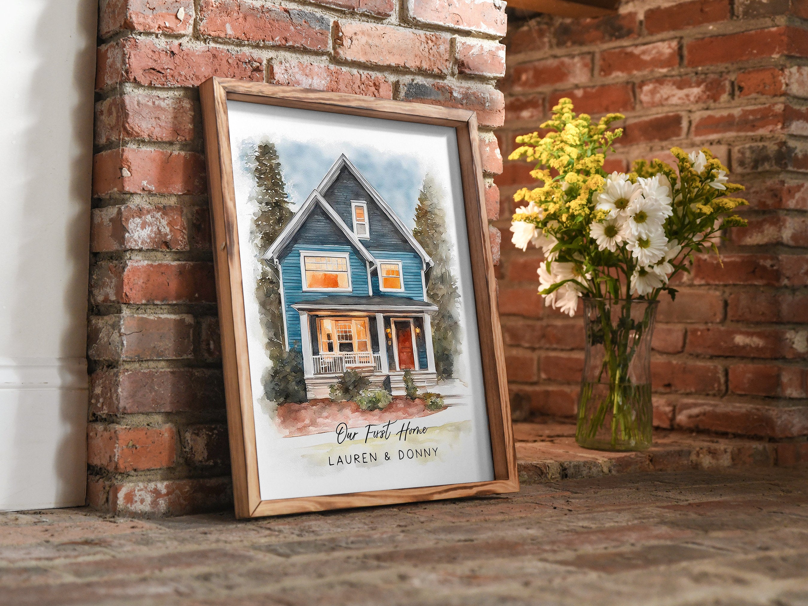 Watercolor Home Portrait, House Painting, Housewarming Gift, Home Sweet Home Sign, Realtor Gift