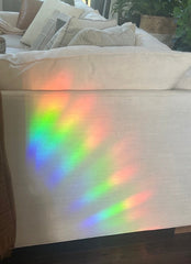 CROSS sun catcher for windows, religious sun catcher decal, Christian rainbow maker static cling sticker, Catholic rainbow window cling