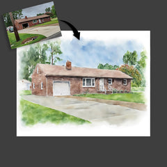 Watercolor Home Portrait, House Painting, Housewarming Gift, Home Sweet Home Sign, Realtor Gift