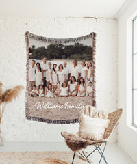 Custom Photo Woven Cotton Throw Blanket