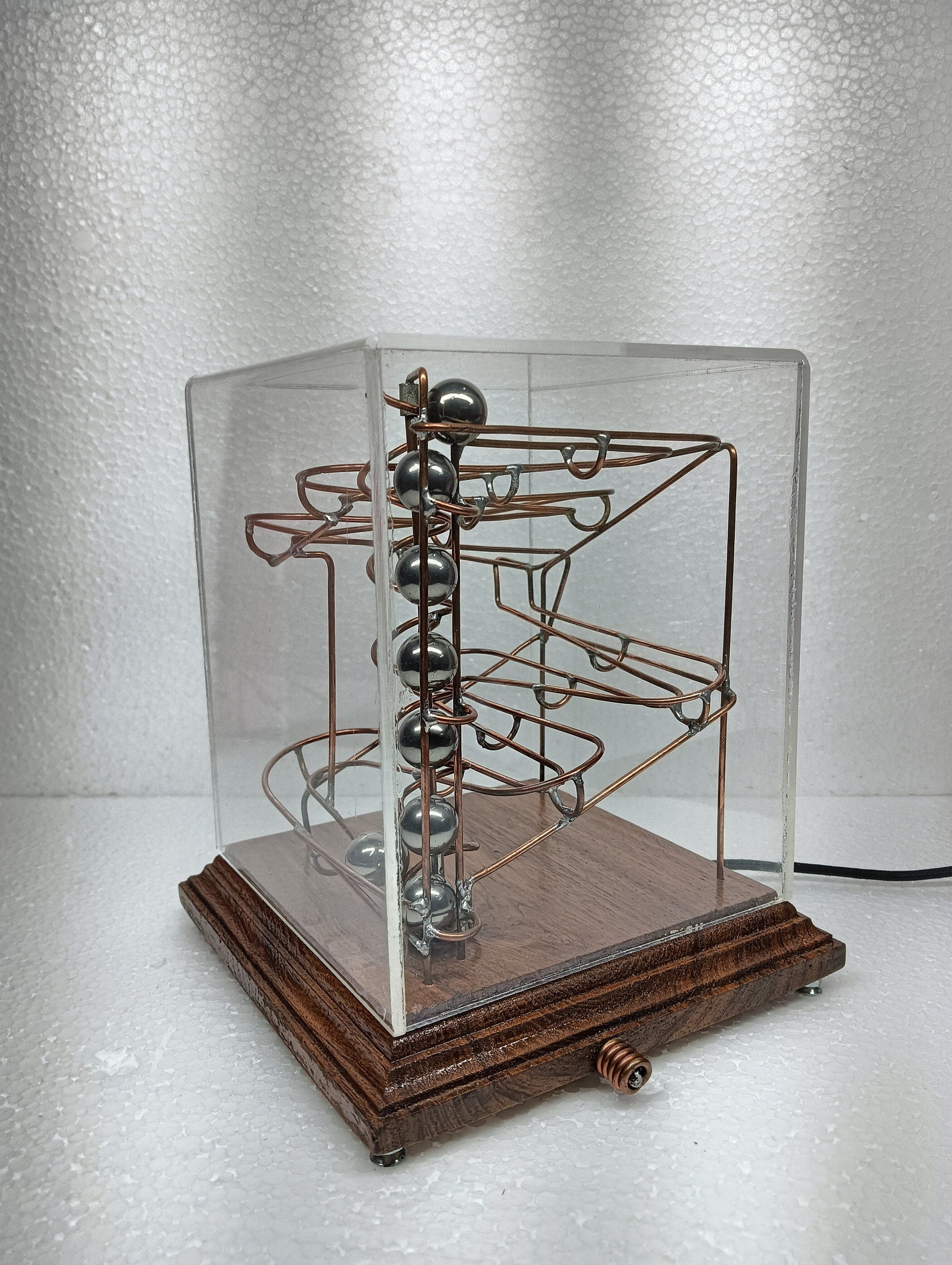 Handmade Copper Marble Machine: Kinetic Rolling Ball Sculpture