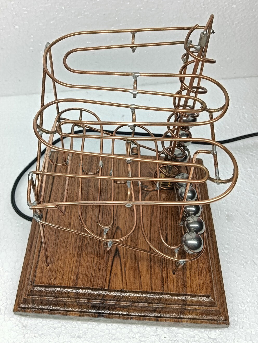 Handmade Copper Marble Machine: Kinetic Rolling Ball Sculpture