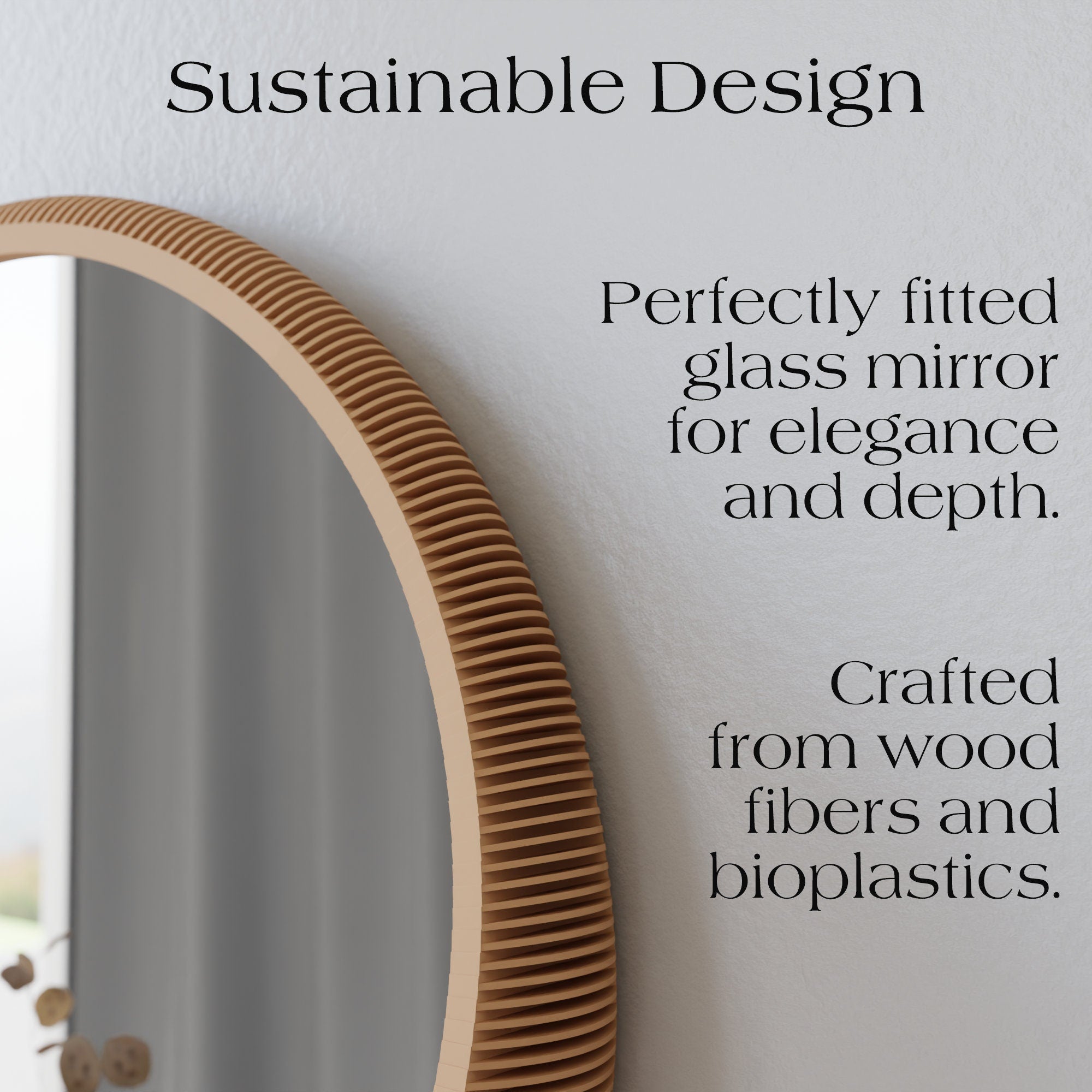 Modern Round Mirror with Organic Minimalist Frame