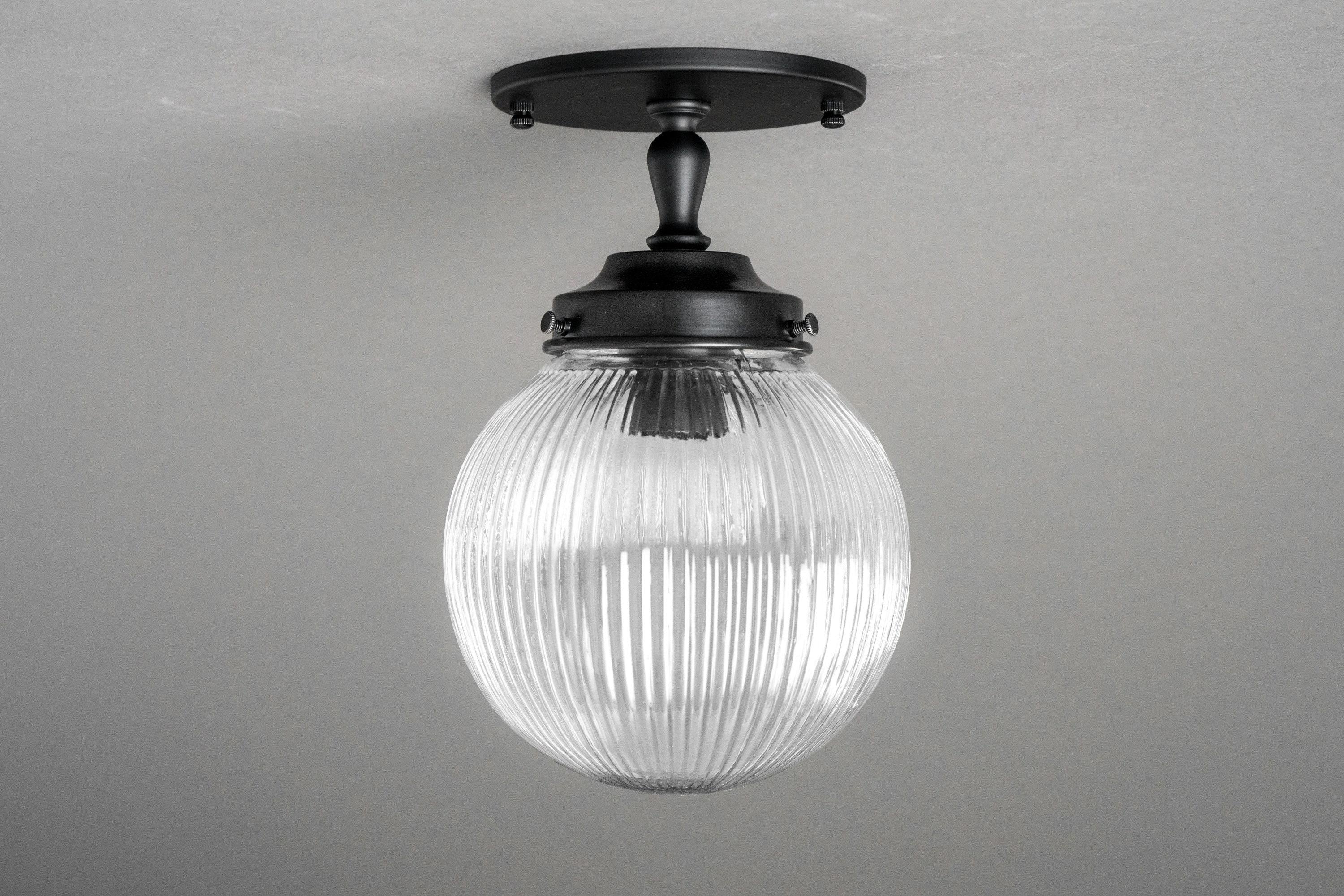 Prismatic Globe Semi-Flush Ceiling Light - Model No. 9396