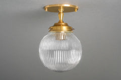 Prismatic Globe Semi-Flush Ceiling Light - Model No. 9396