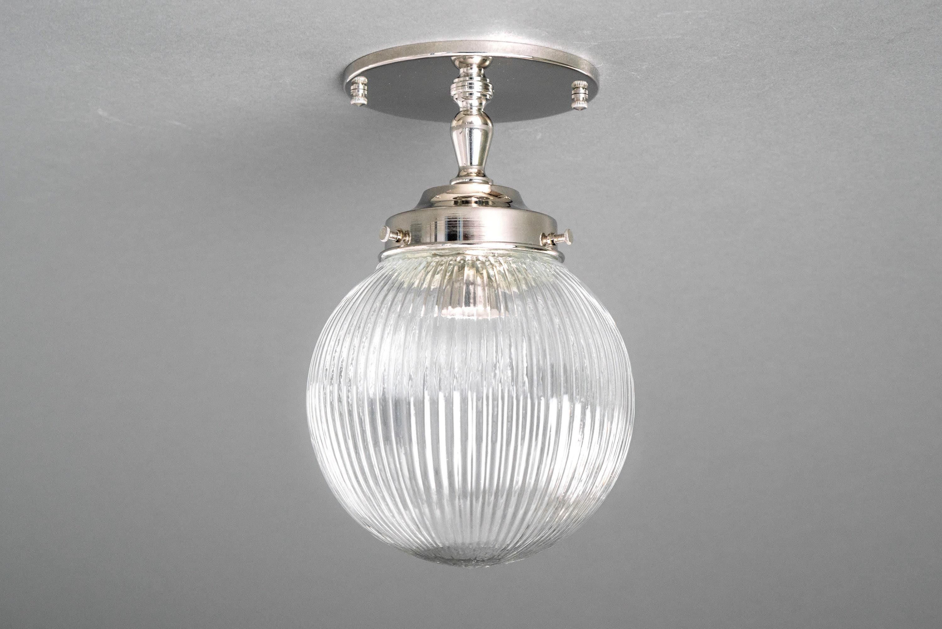 Prismatic Globe Semi-Flush Ceiling Light - Model No. 9396