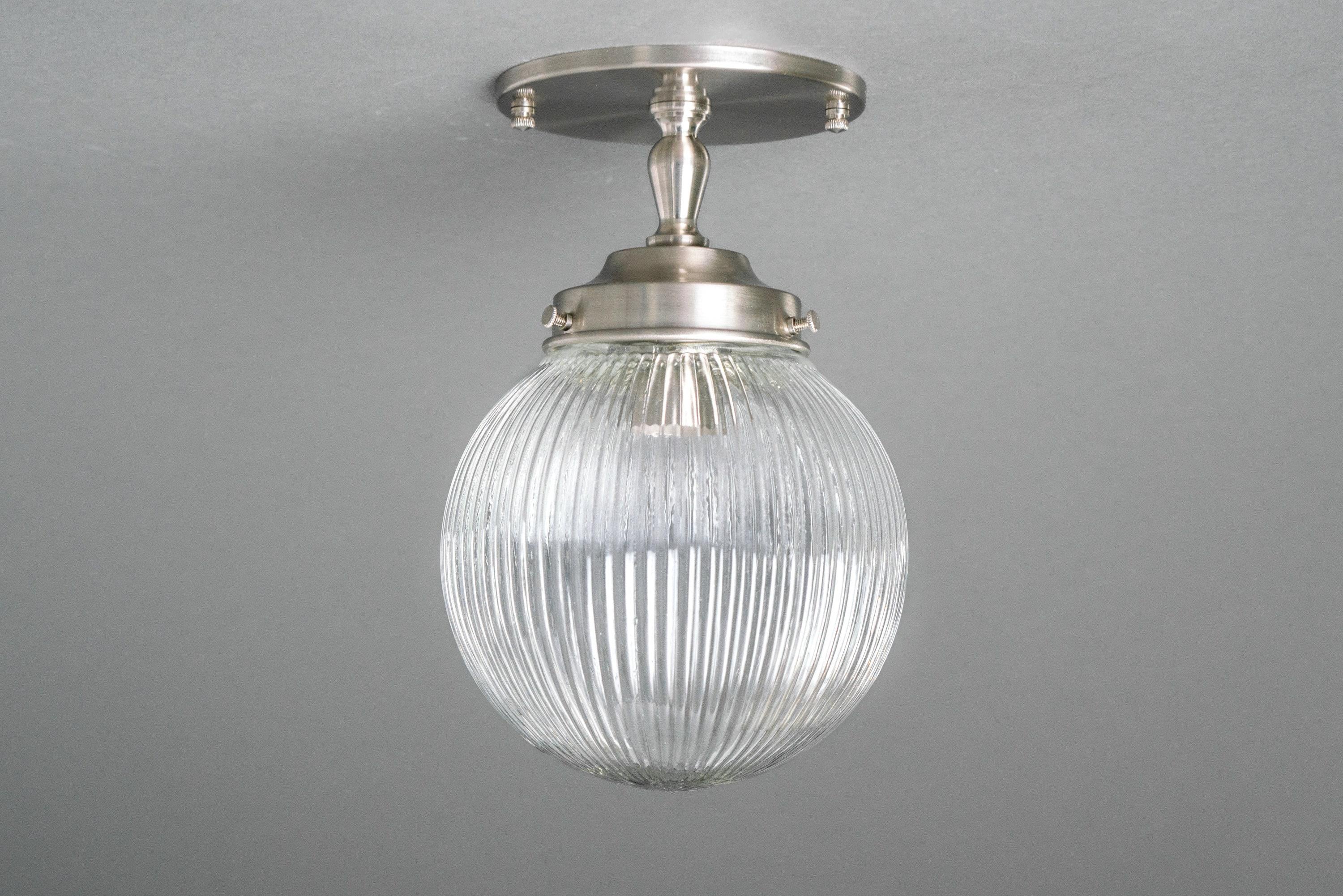 Prismatic Globe Semi-Flush Ceiling Light - Model No. 9396