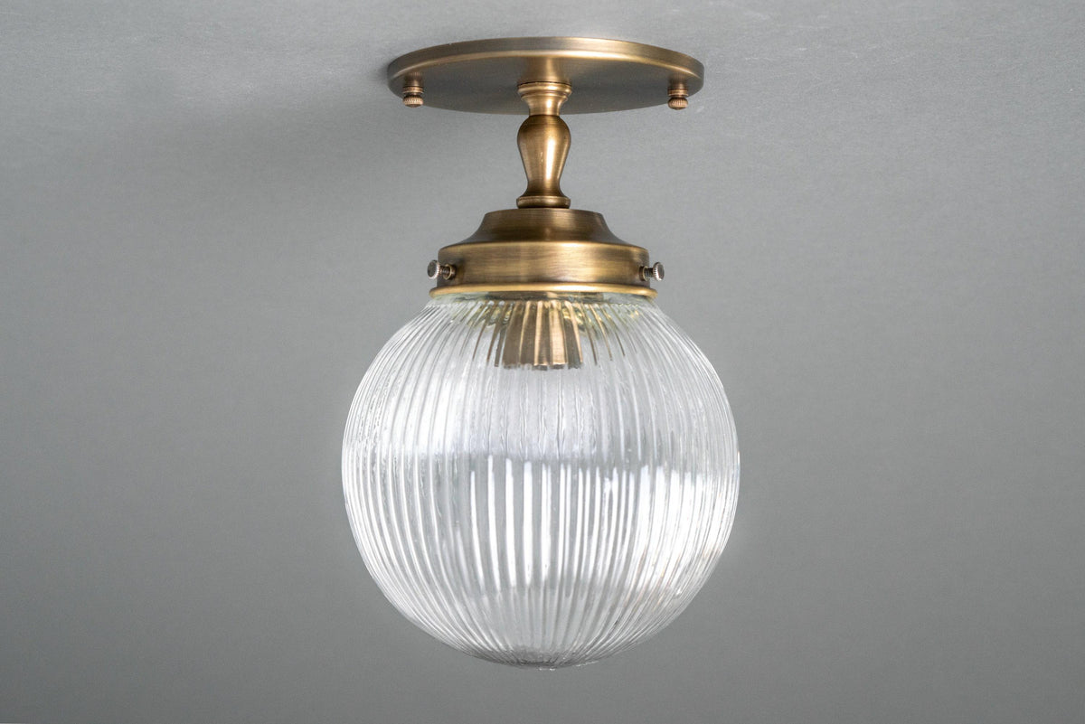 Prismatic Globe Semi-Flush Ceiling Light - Model No. 9396
