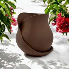 Twisted Ribbon Sculptural Vase Modern Abstract Centerpiece Home Decor Art Pottery Contemporary Minimalist Statement Piece