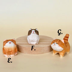 Hand Carved Wooden Bear Figurine, Wooden Cat Figurine, Wood Pet Figures, Home Decor, Forest Animal Decor, Eco-friendly decor, Gift for her