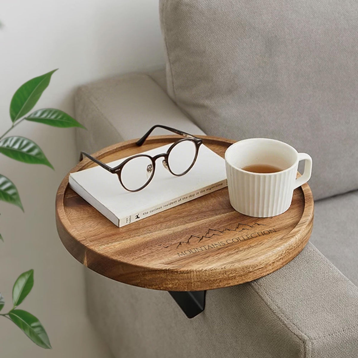 Custom Wood Sofa Arm Table, Couch Tray, Sofa Small Tea Table, Nordic Sofa Side Table, Mobile Coffee Table, Mini Side Table