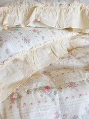 Ruffle Floral Double Gauze Cotton Duvet Cover Set, Pegycrafts X Six Lans