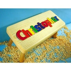 Personalized Wooden Puzzle Step Stool