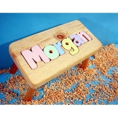 Personalized Wooden Puzzle Step Stool
