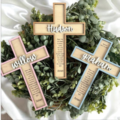 Personalized Wooden Baptism Cross/Baby Shower/Nursery Decor/Custom Baptism Gift/Easter Decor/Baptism Gift/Prayer Cross/Christening gift