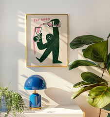 Funny Wine Wall Art, Kitchen Bar Decor, Say When Print, Bar Cart Poster