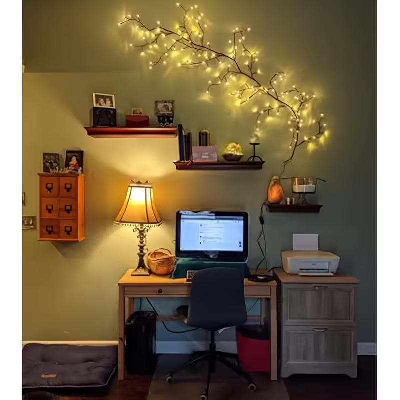 Willow Vine Fairy Lights – 96 Warm White LEDs, 8 Modes, Bendable Branches (6FT)